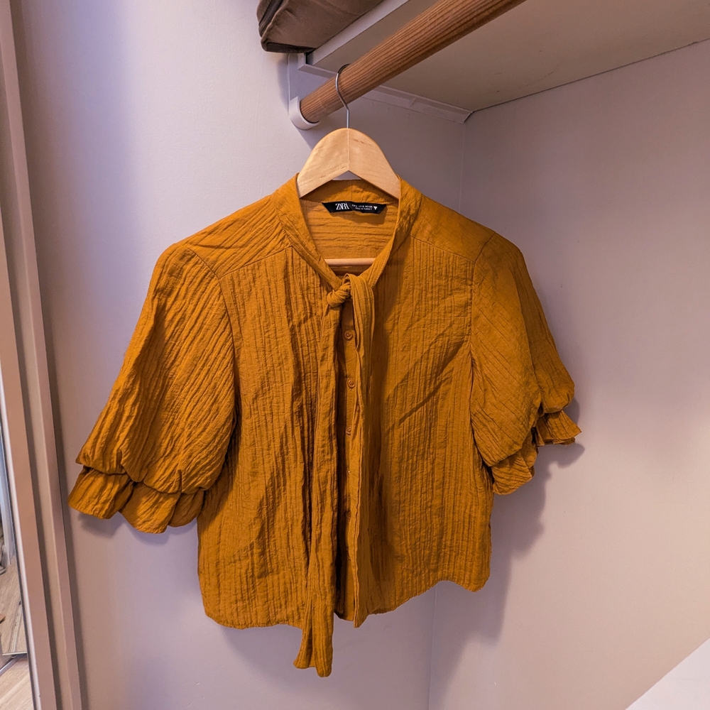 Zara Mustard Yellow Women's Top